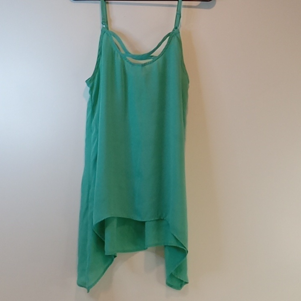Torrid Strap Tank Top Blouse Turquoise Summer ☀️ Women's Sz 0 EUC NICE! - Picture 12 of 16